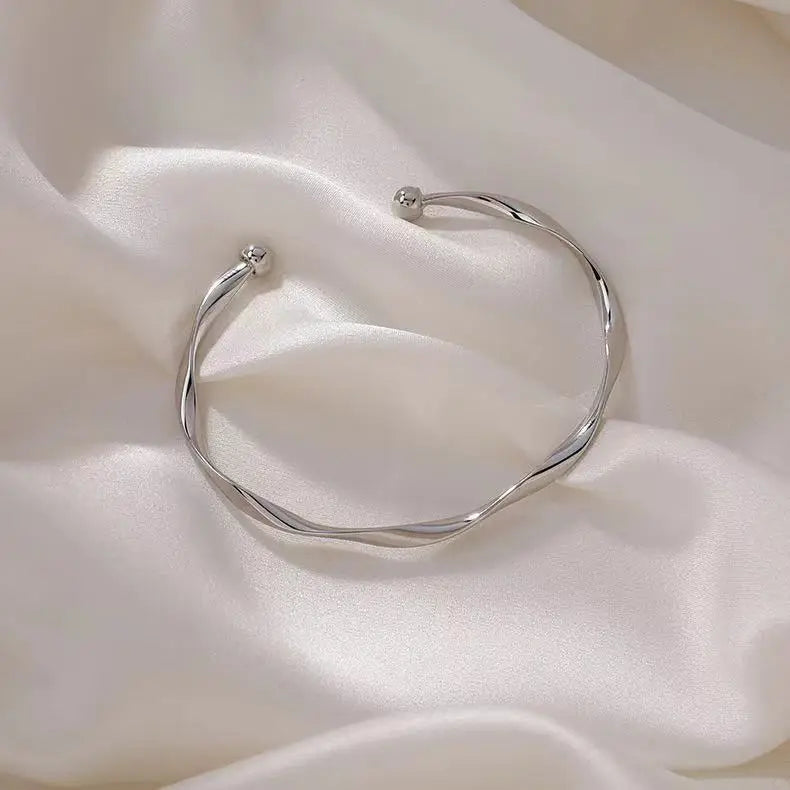 Minimalist Twisted Metal Cuff Bracelet