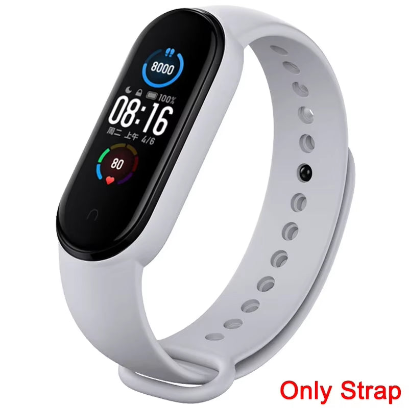 Strap for Xiaomi Mi Band 3 4 5 6 7 Sport Bracelet Silicone Wrist Strap for Xiaomi Mi Band 7 6 5 4 3 Bracelet (Excluding Watch)