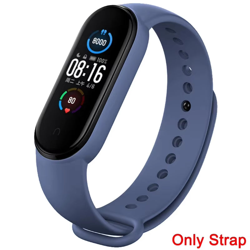 Strap for Xiaomi Mi Band 3 4 5 6 7 Sport Bracelet Silicone Wrist Strap for Xiaomi Mi Band 7 6 5 4 3 Bracelet (Excluding Watch)