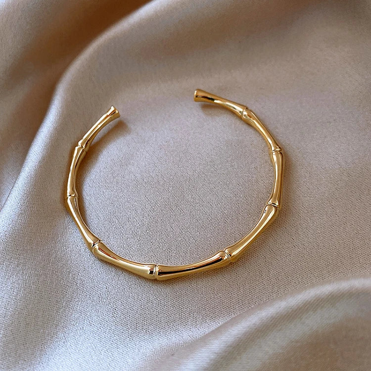 2020 new design bamboo shape adjustable size Bracelet for woman fashion luxury Korean jewelry retro girl's unusual Bracelet