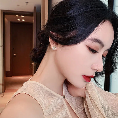 Elegant Pearl Bee Earrings