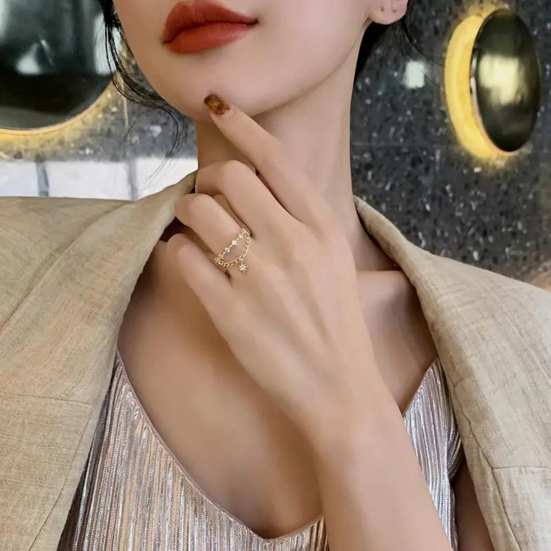 Classic Star Pendant Open Ring