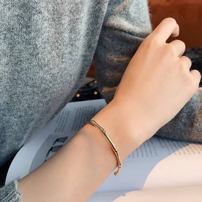2020 new design bamboo shape adjustable size Bracelet for woman fashion luxury Korean jewelry retro girl's unusual Bracelet