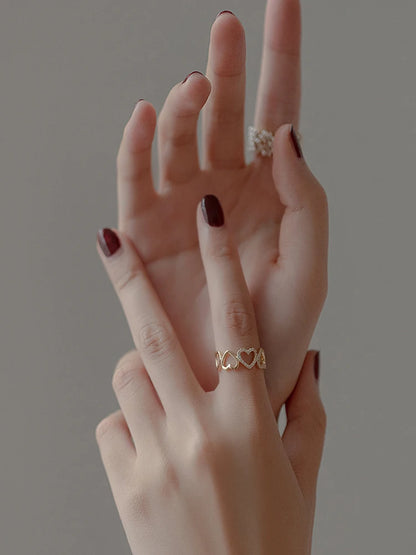Pearl Zircon Gold Adjustable Ring