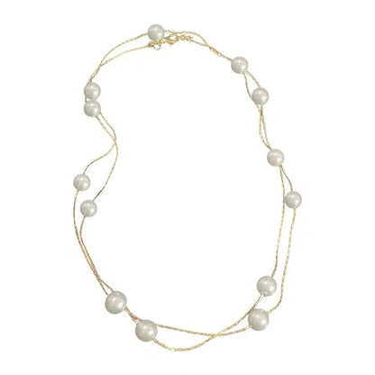 European and American Elegant Double-Layer Pearl String Choker Necklace Korean Fashion Jewelry Sexy Clavicle Chain For Woman
