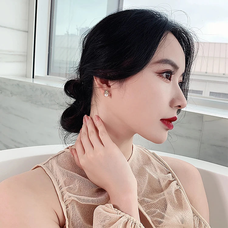 Elegant Pearl Bee Earrings