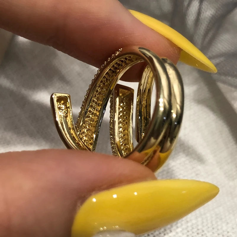 Micro-Set Zircon Cross Open Ring