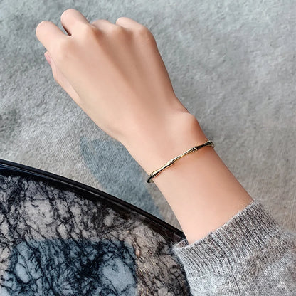 2020 new design bamboo shape adjustable size Bracelet for woman fashion luxury Korean jewelry retro girl's unusual Bracelet