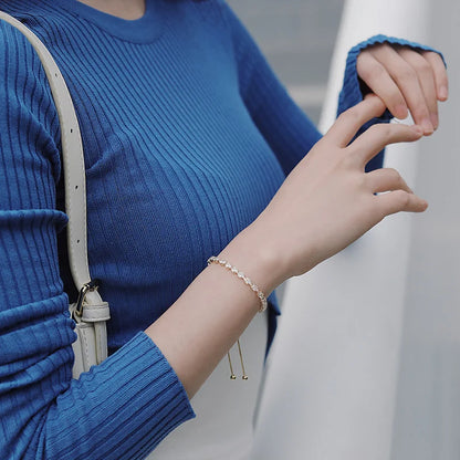 Luxury Premium Zircon Pull Adjustable Charm Bracelets For Woman 2025 Korean Fashion Jewelry Wedding Party Girl's Simple Bracelet