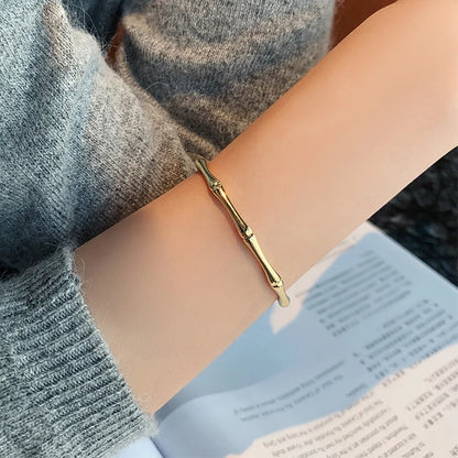 2020 new design bamboo shape adjustable size Bracelet for woman fashion luxury Korean jewelry retro girl's unusual Bracelet
