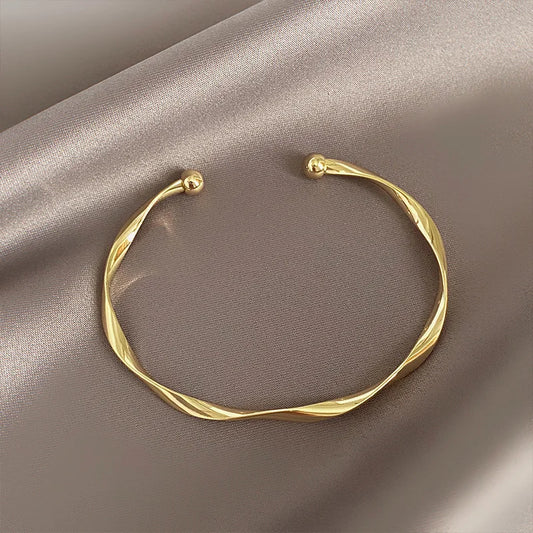 Minimalist Twisted Metal Cuff Bracelet