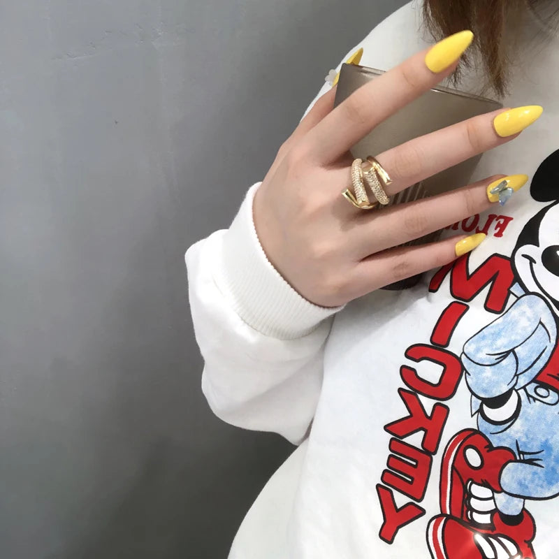 Micro-Set Zircon Cross Open Ring