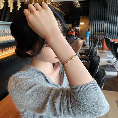 2020 new design bamboo shape adjustable size Bracelet for woman fashion luxury Korean jewelry retro girl's unusual Bracelet