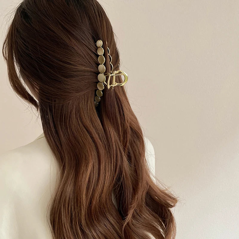 2025 New Elegant Opals Grip Back Of The Head Fixed Hair Shark Clip Headdress Girls Fashion Hairpin Accessories For Womans Clip