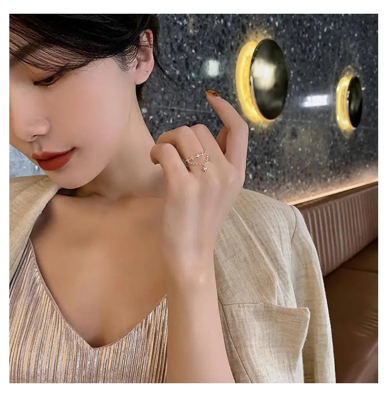 Classic Star Pendant Open Ring