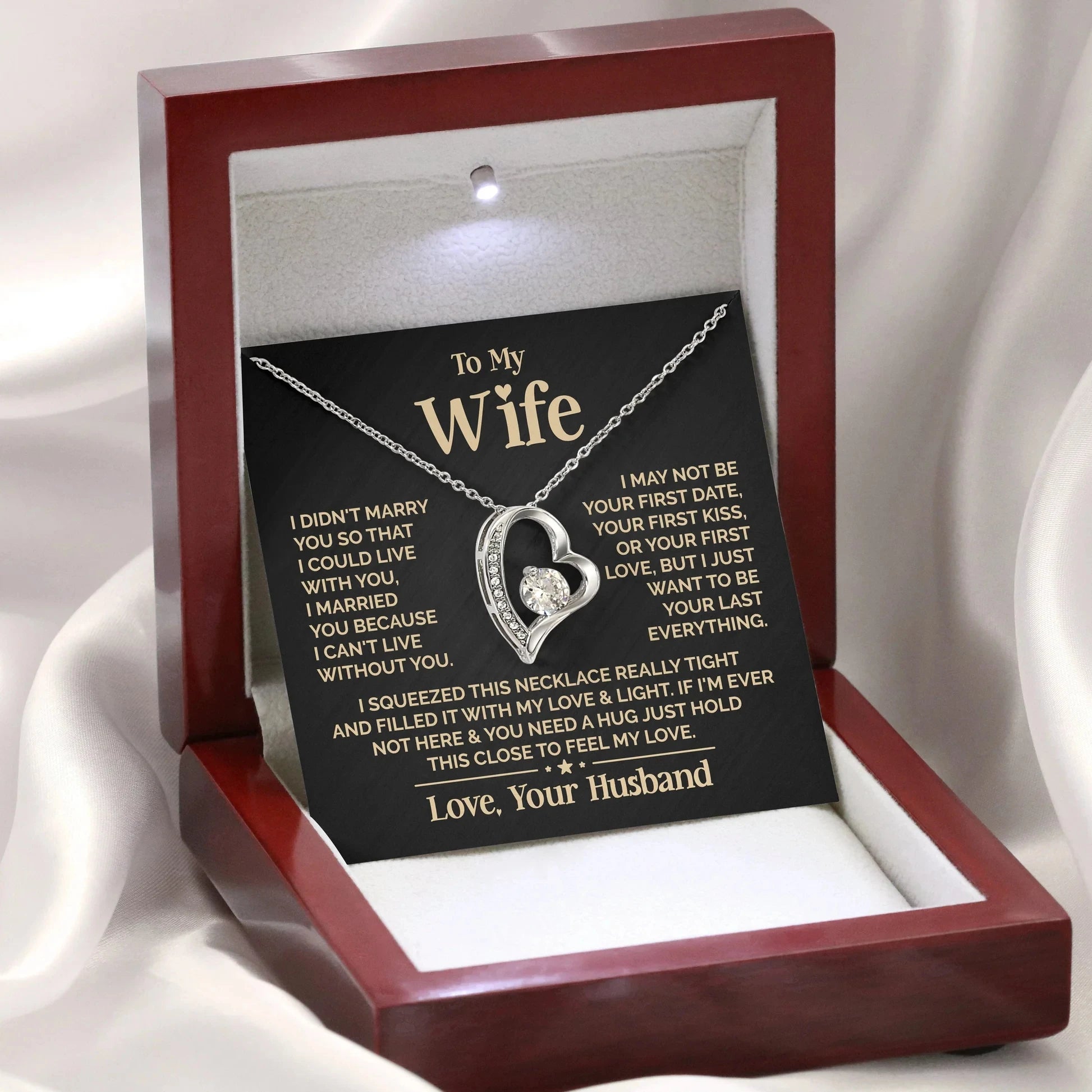 "To My Precious Wife – 925 Sterling Silver Heart Necklace | An Elegant Gift That Touches the Heart – Perfect for Every Loving Moment"