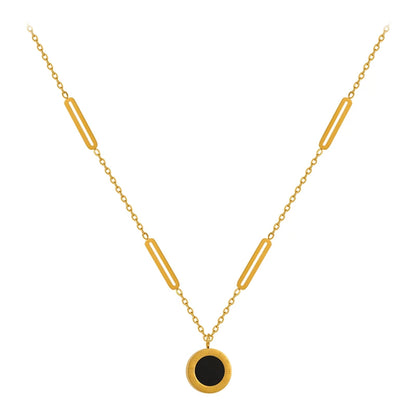 Classic Fashion Stainless Steel Roman Digital Wafer Pendant Necklace 2025 Fashion Jewelry Christmas Party Women's Sexy Necklace