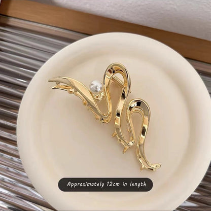 Exaggerated and Irregular Wave Shaped Metal Claw Clip 2024 Fashion Hair Accessories - Versatile Headwear for Korean Women Girls