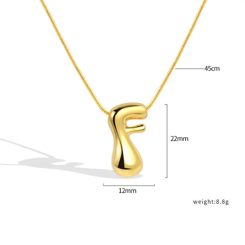 925 Sterling Silver Initial Necklace – Elegant Balloon Letter Gift for Her
