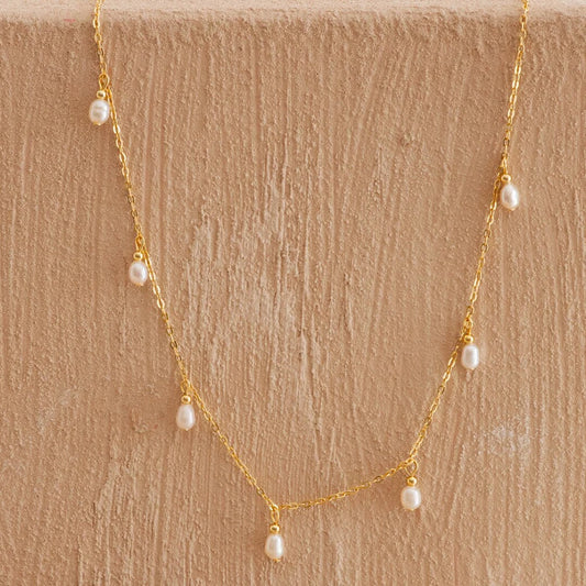 eManco Stainless Steel Simulated Pearl Pendant Necklace Clasp Chain Fine Chain Party Gift