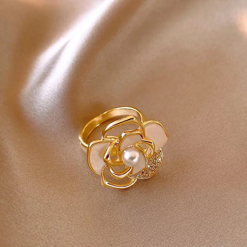 Camellia Flower Gold Ring