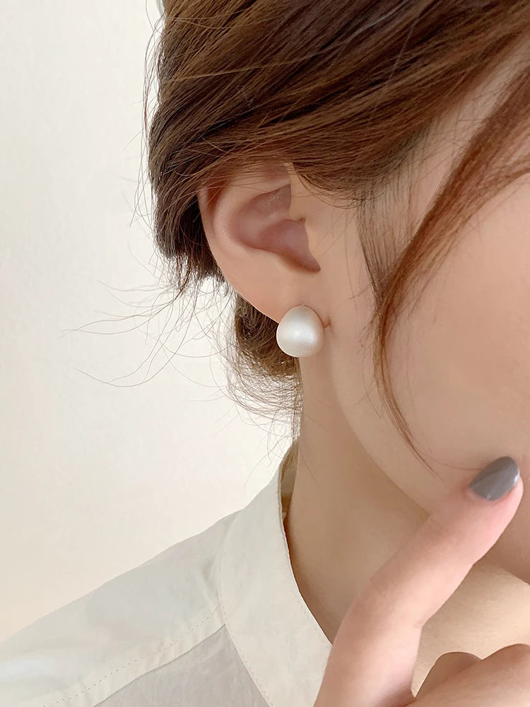 2025 European and American Minimalist Matte Brushed Metal Drop Shaped Earrings For Women's Exquisite Fashion Jewelry Accessories