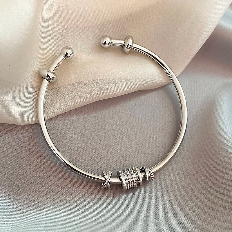 Sleek Cylindrical Cuff Bracelet