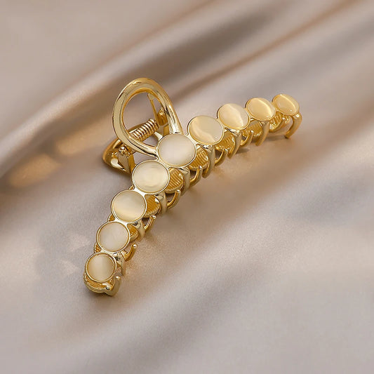 2025 New Elegant Opals Grip Back Of The Head Fixed Hair Shark Clip Headdress Girls Fashion Hairpin Accessories For Womans Clip