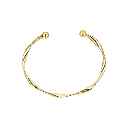 Minimalistisches Manschettenarmband aus gedrehtem Metall