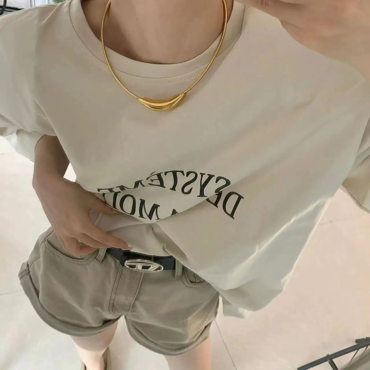 French Retro Design Metal Tube Snake Bone Chain Collar For Women‘s Exaggerated Stainless steel Necklace Girls' Colorless Jewelry