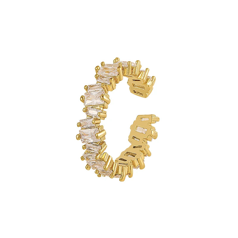 Exquisite Irregular Zircon Gold Open Ring