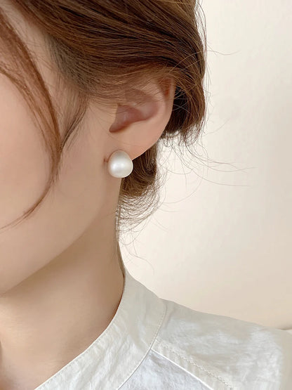 2025 European and American Minimalist Matte Brushed Metal Drop Shaped Earrings For Women's Exquisite Fashion Jewelry Accessories