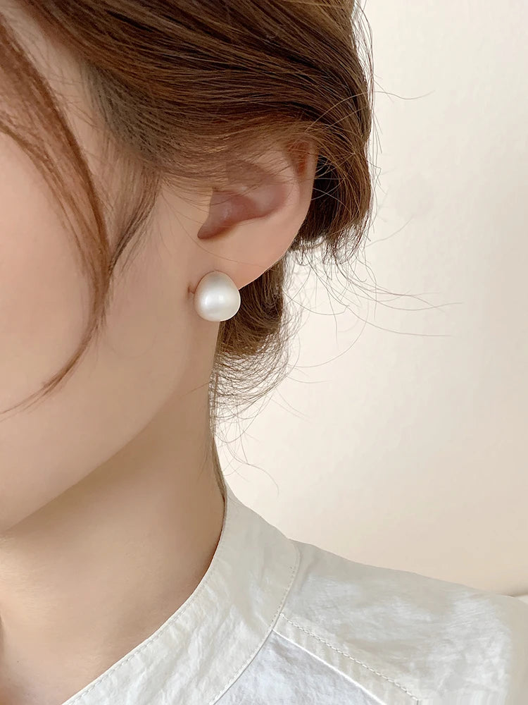 2025 European and American Minimalist Matte Brushed Metal Drop Shaped Earrings For Women's Exquisite Fashion Jewelry Accessories