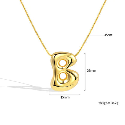 925 Sterling Silver Initial Necklace – Elegant Balloon Letter Gift for Her