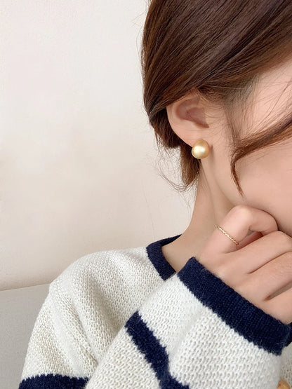 2025 European and American Minimalist Matte Brushed Metal Drop Shaped Earrings For Women's Exquisite Fashion Jewelry Accessories