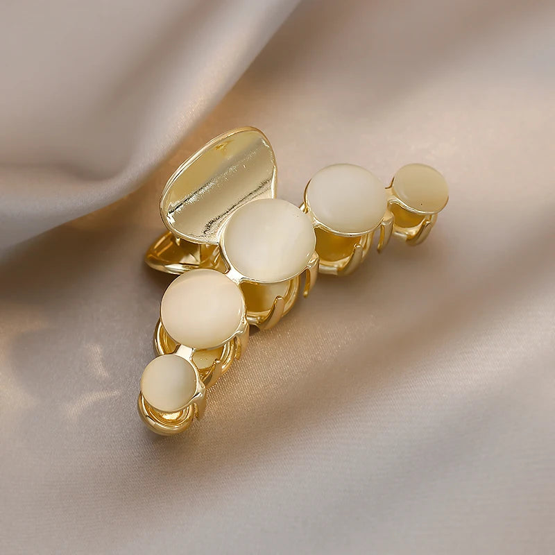 2025 New Elegant Opals Grip Back Of The Head Fixed Hair Shark Clip Headdress Girls Fashion Hairpin Accessories For Womans Clip