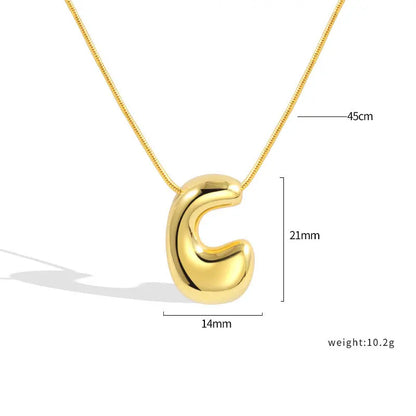 925 Sterling Silver Initial Necklace – Elegant Balloon Letter Gift for Her