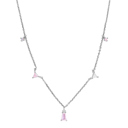 Aide 925 Sterling Silver Unique Sparkling Clear Zircon Rivet Spike Charm Necklaces For Women Rock Punk Jewelry Stackable Choker