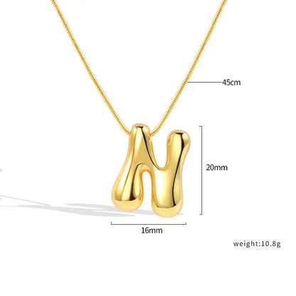 925 Sterling Silver Initial Necklace – Elegant Balloon Letter Gift for Her