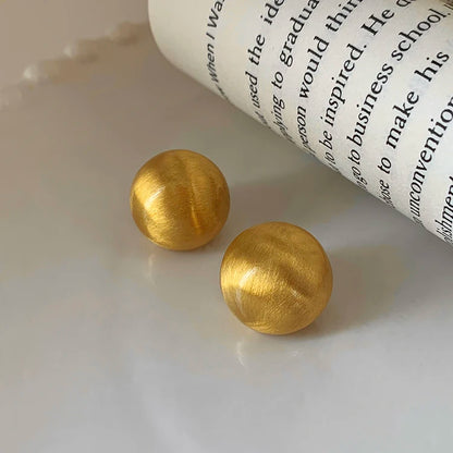 Luxurious Simple Design Brushed Frosted Metal Semicircle Earrings 2025 New Jewelry For Women Christmas Party Fashion Accessories