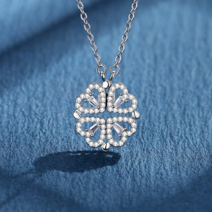 Magnetic Love Clover – Elegant 925 Silver Necklace for Her