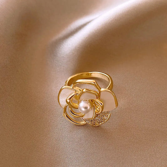 Camellia Flower Gold Ring
