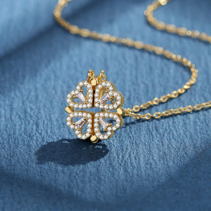 Magnetic Love Clover – Elegant 925 Silver Necklace for Her