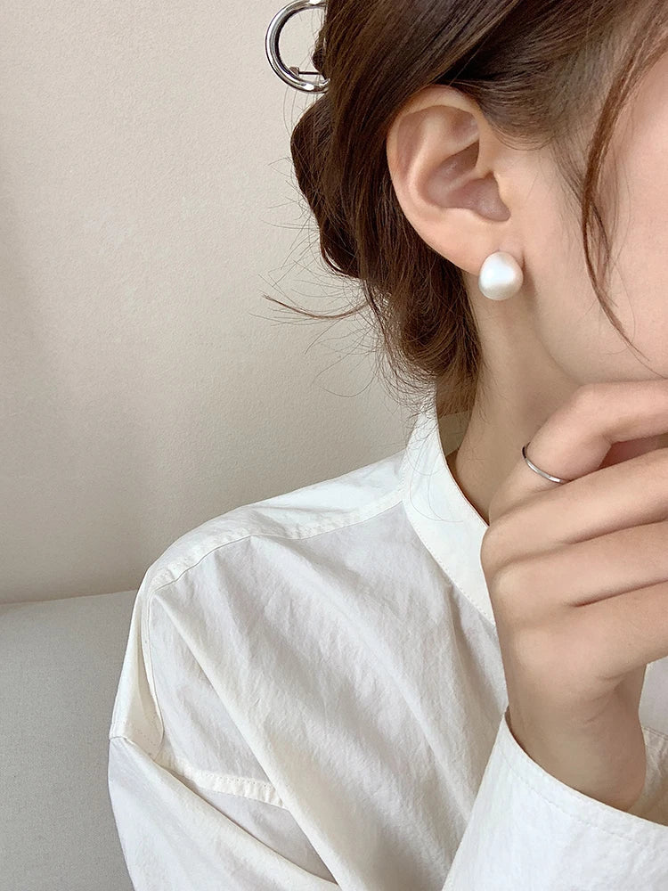 2025 European and American Minimalist Matte Brushed Metal Drop Shaped Earrings For Women's Exquisite Fashion Jewelry Accessories