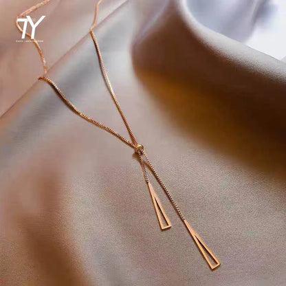 2020 neue farbechte Titanstahl-Halskette mit Muschelanhänger, lange Halskette für Damen, Mode, Luxus, Mädchen, Schlüsselbeinkette, Schmuck