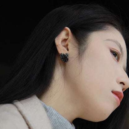 Classic Design Zircon Black Swan shaped Earrings 2024 Fashion Jewelry Set Wedding Party Luxury Accessories for Women Ear Stud