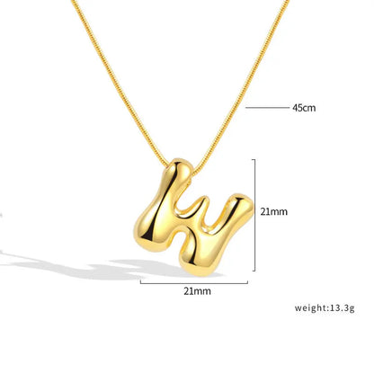 925 Sterling Silver Initial Necklace – Elegant Balloon Letter Gift for Her