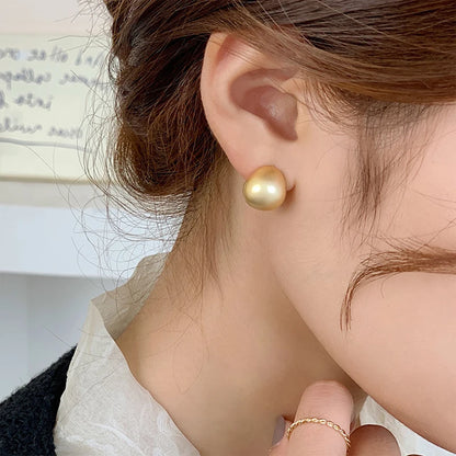 2025 European and American Minimalist Matte Brushed Metal Drop Shaped Earrings For Women's Exquisite Fashion Jewelry Accessories