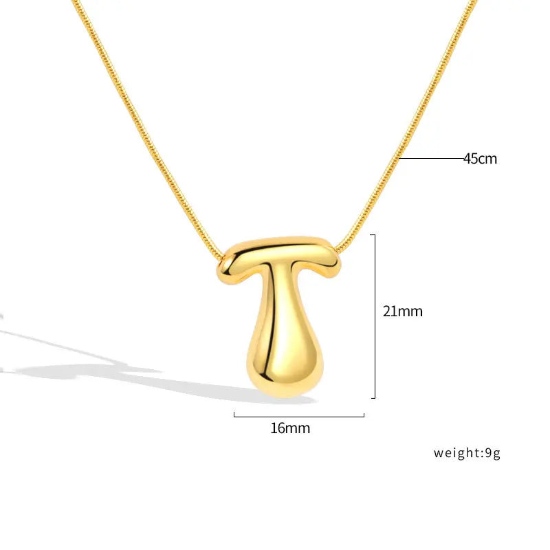 925 Sterling Silver Initial Necklace – Elegant Balloon Letter Gift for Her