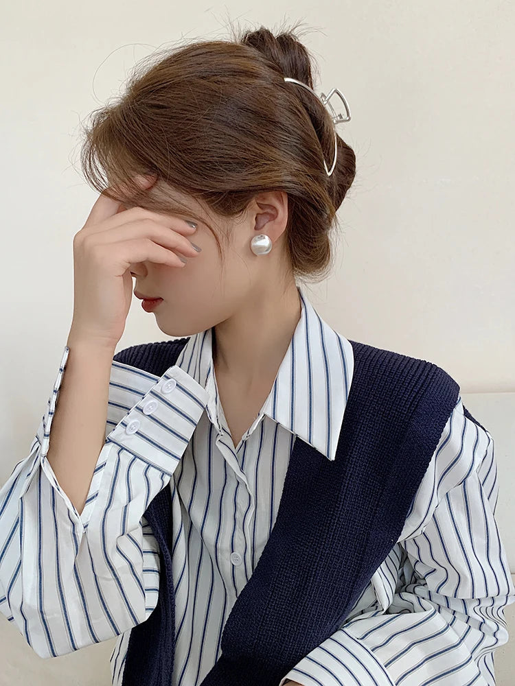 Luxurious Simple Design Brushed Frosted Metal Semicircle Earrings 2025 New Jewelry For Women Christmas Party Fashion Accessories